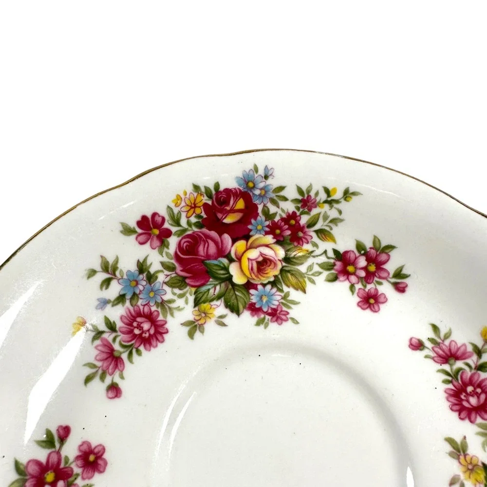 Vintage Paragon Flower Festival Saucer Bone China‎ Floral Plate White 5.5